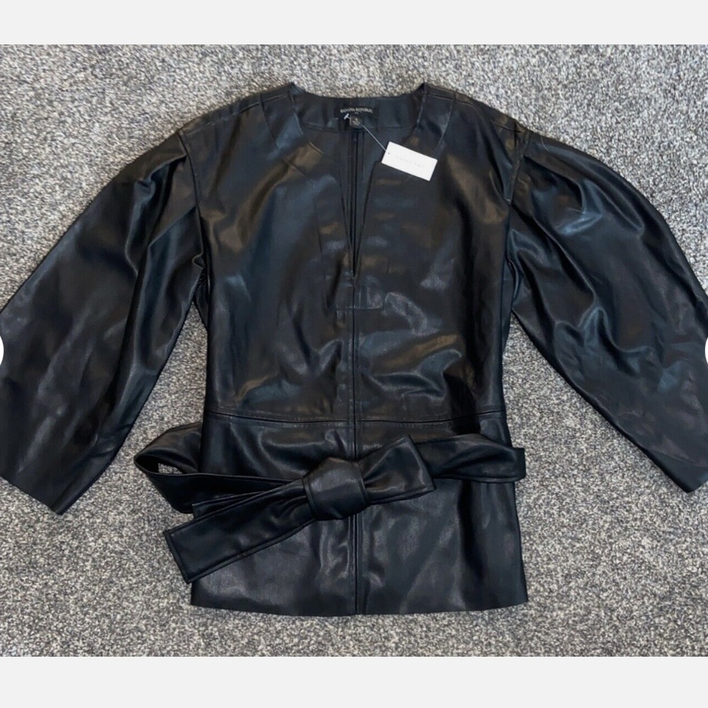 Banana Republic Black Leather Shirt with Belt
